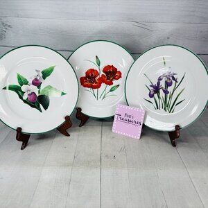 National Wildlife Federation AMERICAN WILDFLOWERS Flower Dinner Plates Set of 3